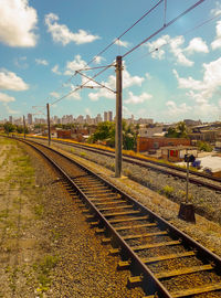 Railroad tracks against sky