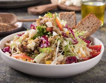 Close-up of fruit salad in bowl