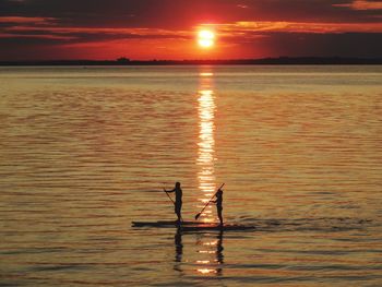 Scenic view of sunset over sea