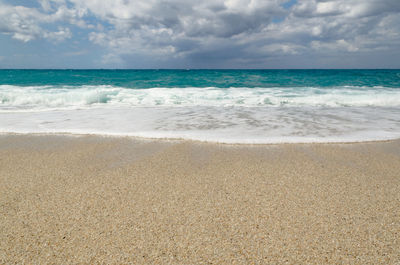 Scenic view of beach against sky