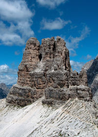 Dolomiti mountain torre di toblin against sky