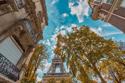 Low angle view of buildings against sky