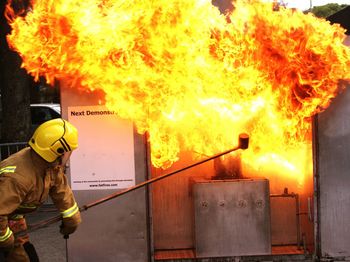 Illuminated lights at night