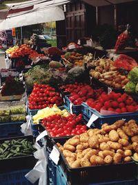 Food for sale at market stall