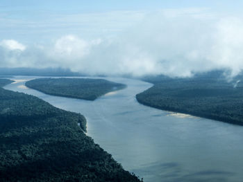 High angle view of sea