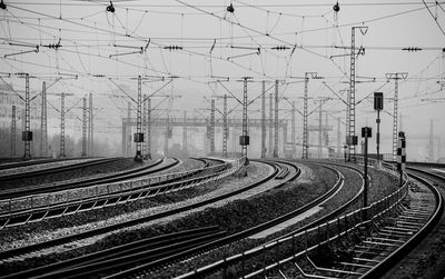 Railroad tracks against sky