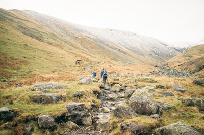 Man hiking on mountain