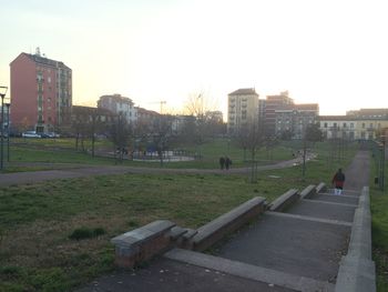 View of lawn in front of building