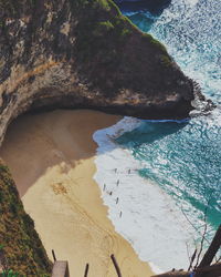 A tele photo of kelingking beach on nusa penida