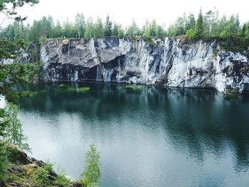 Scenic view of waterfall