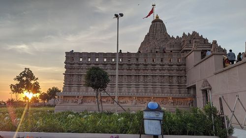 Low angle view of historical building against sky