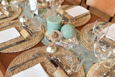 Wedding table decoration.wedding rustic style. with candles