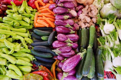 Full frame shot of vegetables at market stall