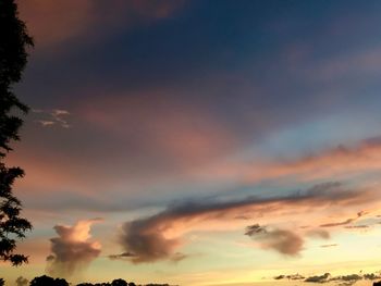 Low angle view of sky at sunset