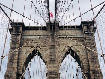 Low angle view of suspension bridge