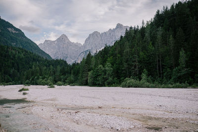 Scenic view of landscape and mountains against sky