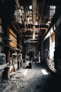 Interior of abandoned factory