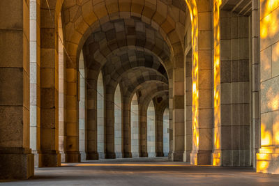 Empty corridor of historic building