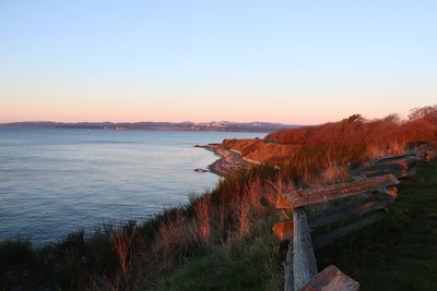 View of sea at sunset