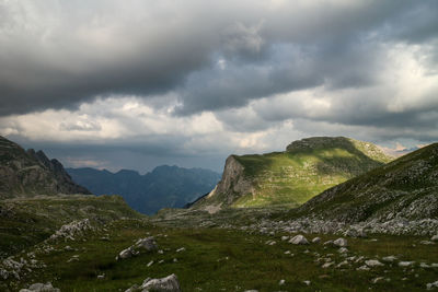 Scenic view of mountains against sky