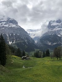 Scenic view of mountains against sky