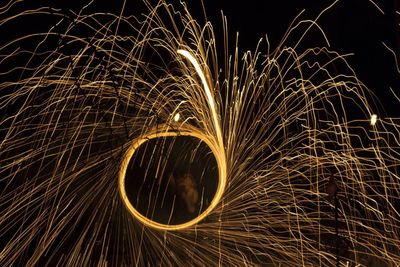Low angle view of firework display