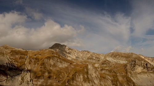 Panoramic view of mountains against sky