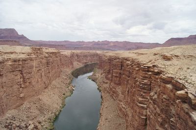 Scenic view of valley at grand canyon against sky