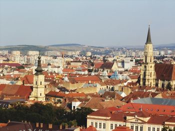 High angle shot of townscape