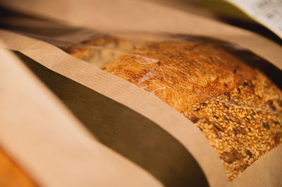 Close-up of bread on table