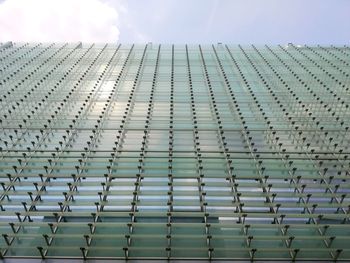Low angle view of modern building against sky