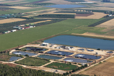 High angle view of agricultural field