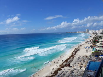 Panoramic view of beach against sky