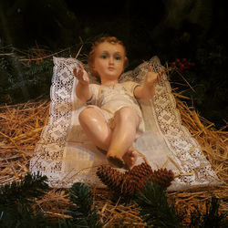 Close-up of baby jesus statue