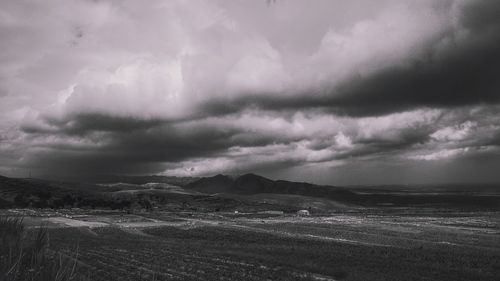 Storm clouds over land