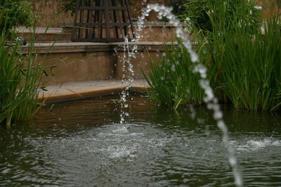 Scenic view of lake during rainy season