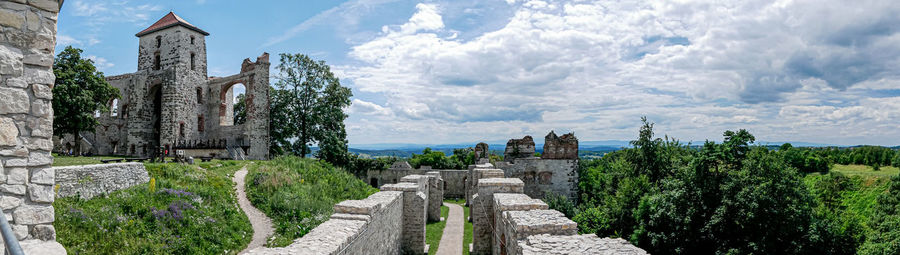 Panoramic view of old building against sky