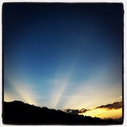 Scenic view of landscape against sky at sunset