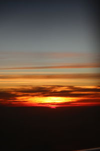Scenic view of dramatic sky during sunset