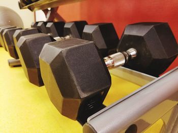 Close-up of camera on table