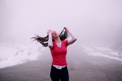 Young woman running