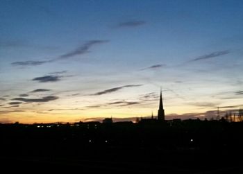 Buildings at sunset