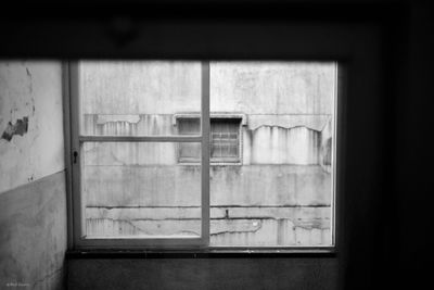 View of building through window