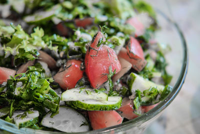 Close-up of salad in plate