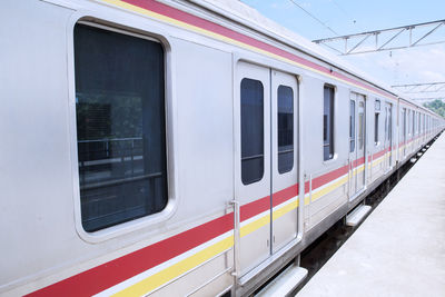 Train at railroad station platform