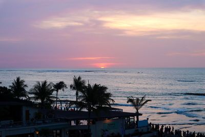 Scenic view of sea against sky at sunset