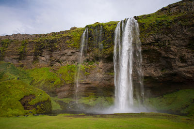 Scenic view of waterfall