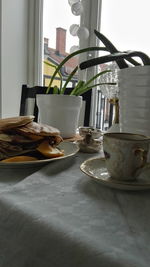 Close-up of drink on table at home