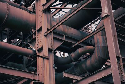 Low angle view of metallic railings