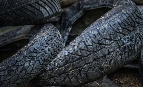 Full frame shot of abandoned tires